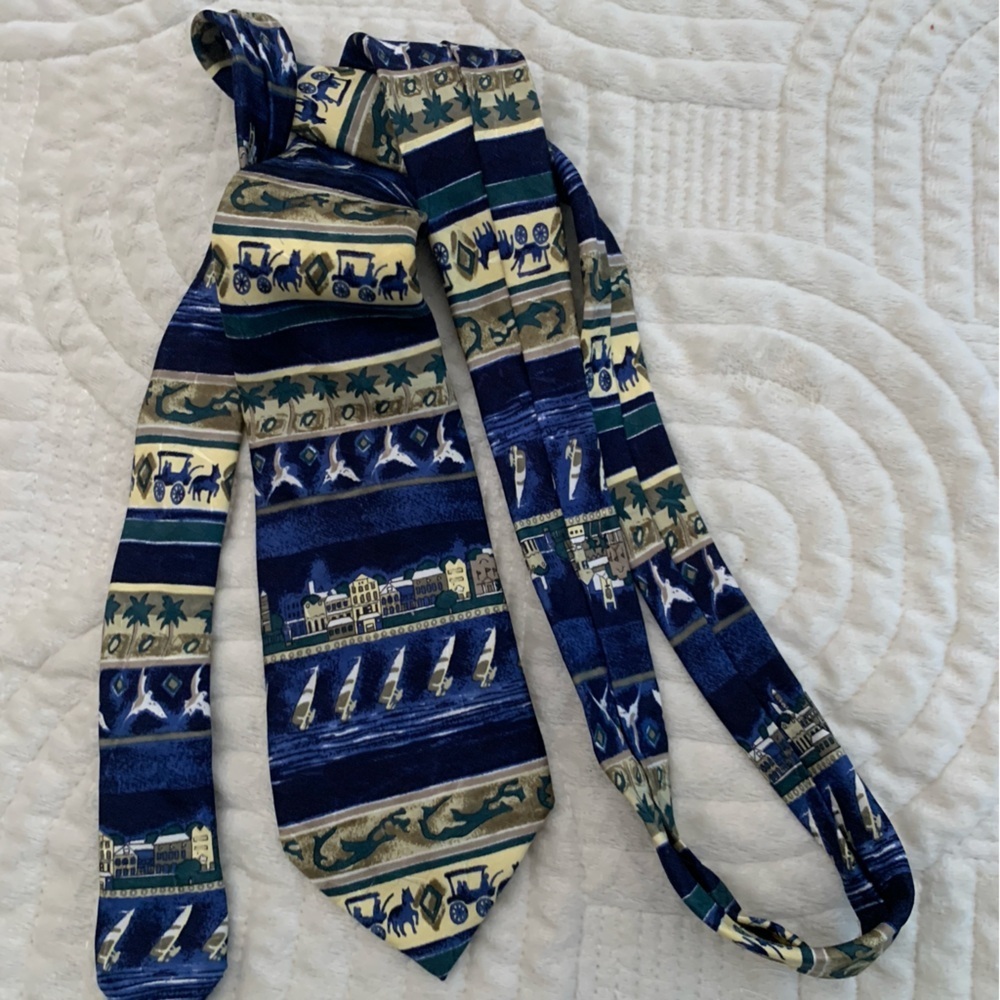 Vintage Nautical English Sport shop Bermuda Silk Men’s Tie